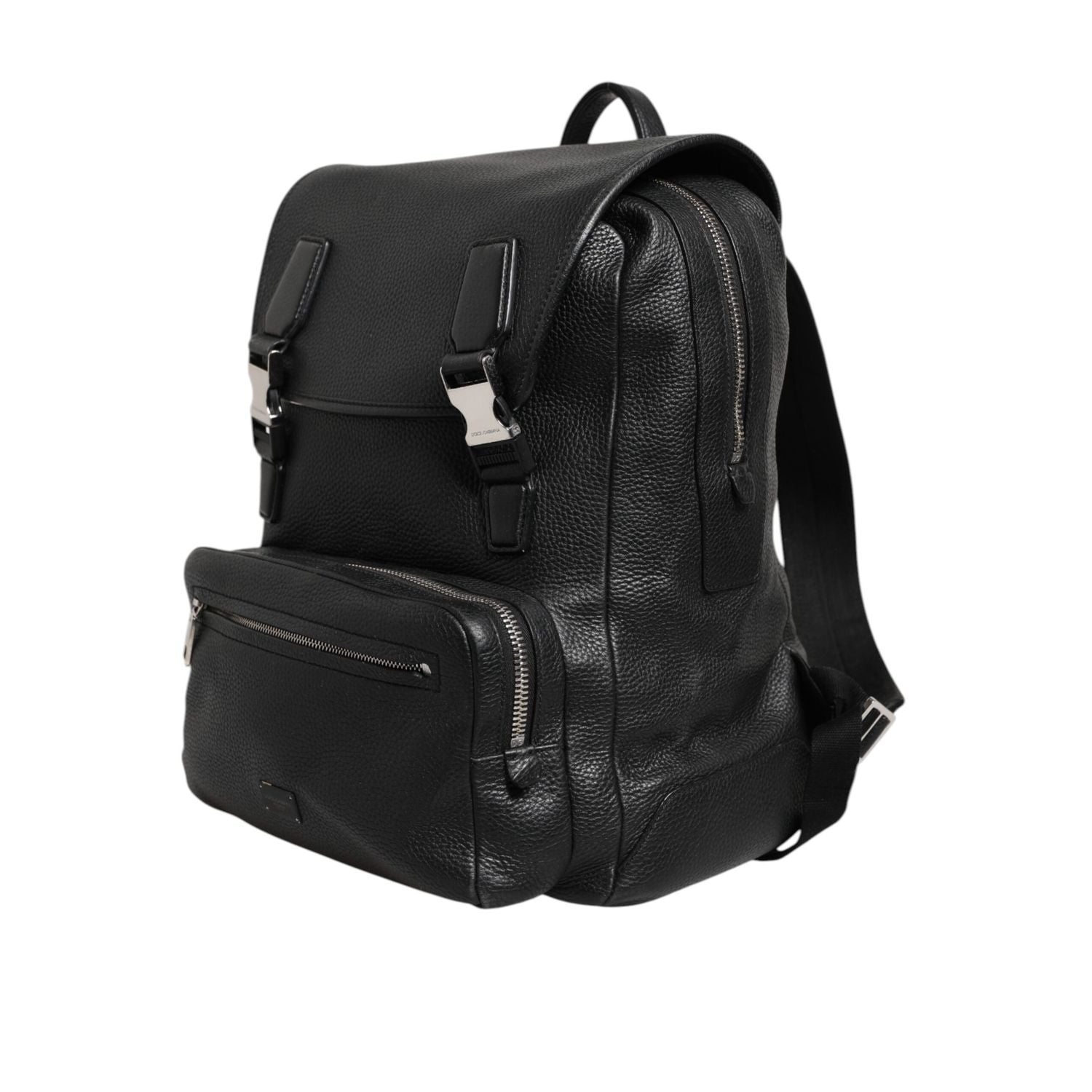 Dolce & Gabbana Black Palermo Backpack Hammered Calfskin Leather Bag