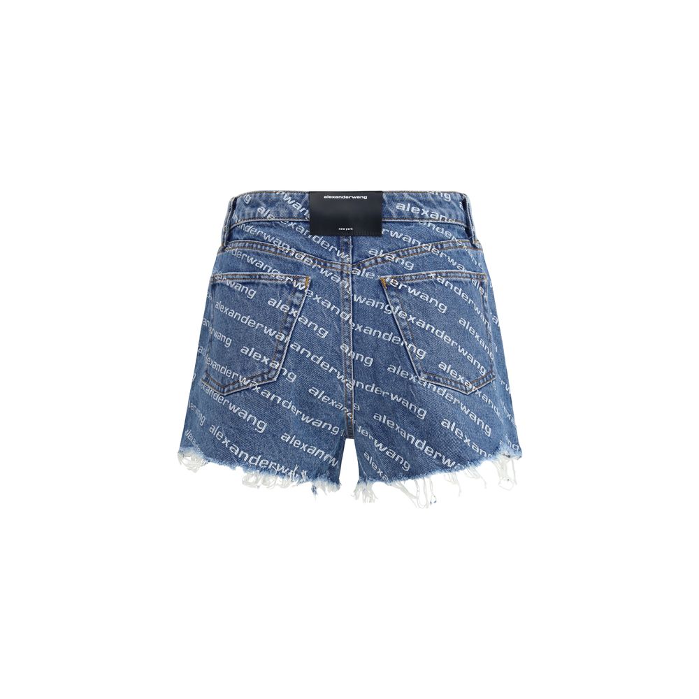Alexander Wang Blue Cotton Bermuda Shorts
