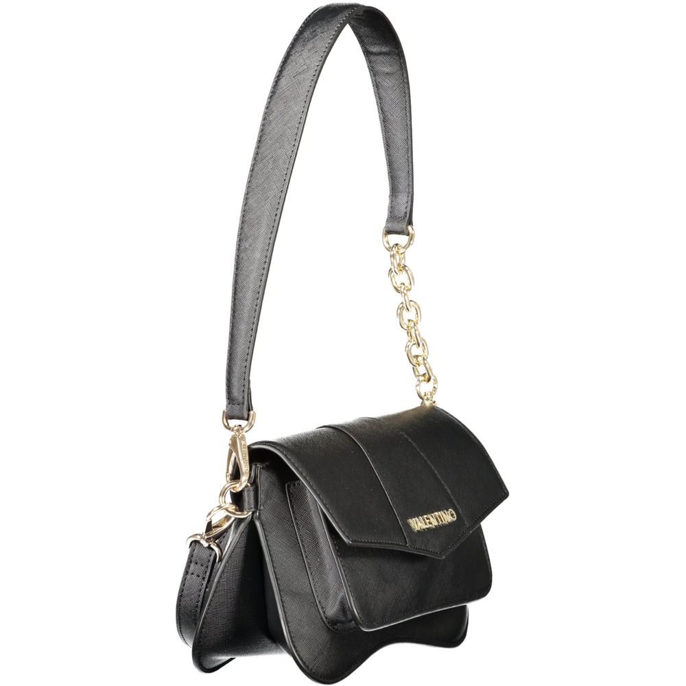 Mario Valentino Black Polyethylene Women Handbag with removable shoulder handle and adjustable strap