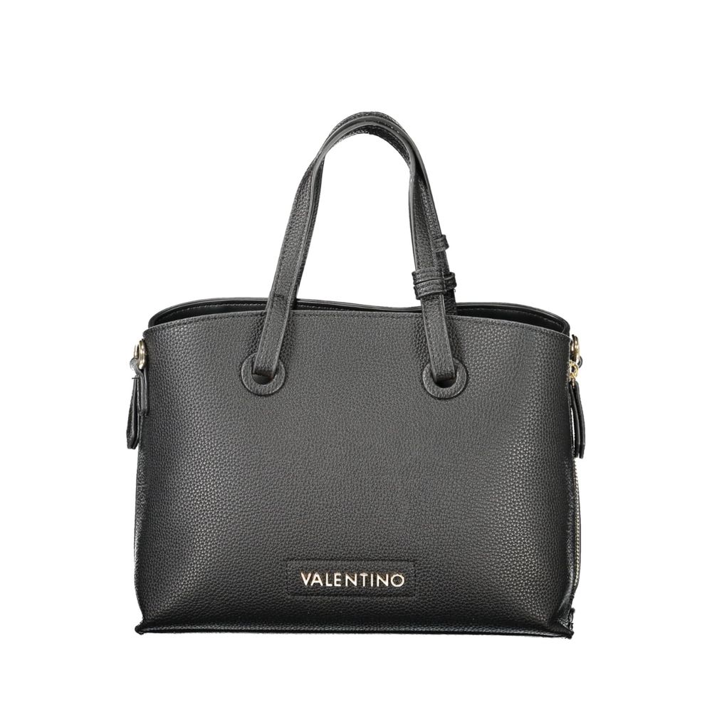 Mario Valentino Black Polyethylene Women Handbag with elegant design and versatile strap options.