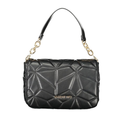Mario Valentino Black Polyethylene Women Handbag with chain handle and geometric design