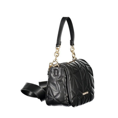 Mario Valentino Black Polyethylene Women Handbag with chain handle and detachable strap