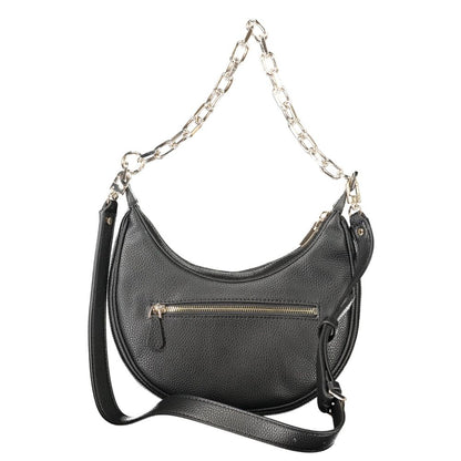 Guess Jeans Black Polyethylene Women Handbag with chain shoulder handle and detachable strap