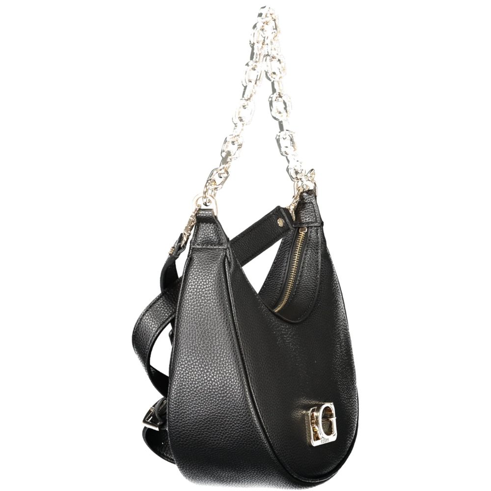 Guess Jeans Black Polyethylene Women Handbag with chain shoulder handle