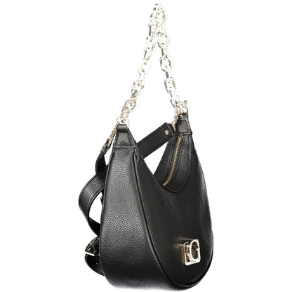 Guess Jeans Black Polyethylene Women Handbag with chain shoulder handle