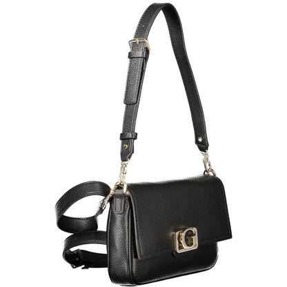 Guess Jeans Black Polyethylene Women Handbag with adjustable shoulder strap and pockets for style and functionality