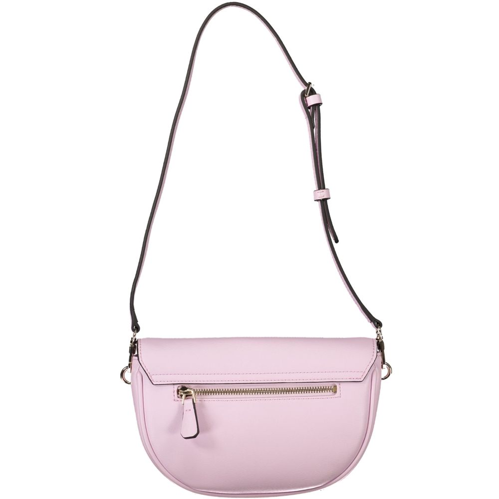 Guess Jeans Pink Polyethylene Women Handbag with adjustable strap and exterior pocket