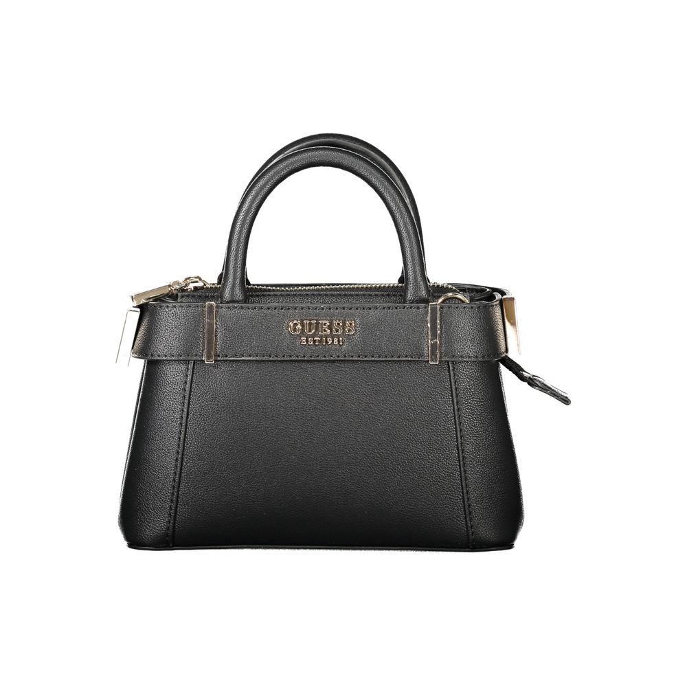 Guess Jeans Black Polyethylene Women Handbag with chic design and subtle branding, perfect for versatile day-to-night transitions.