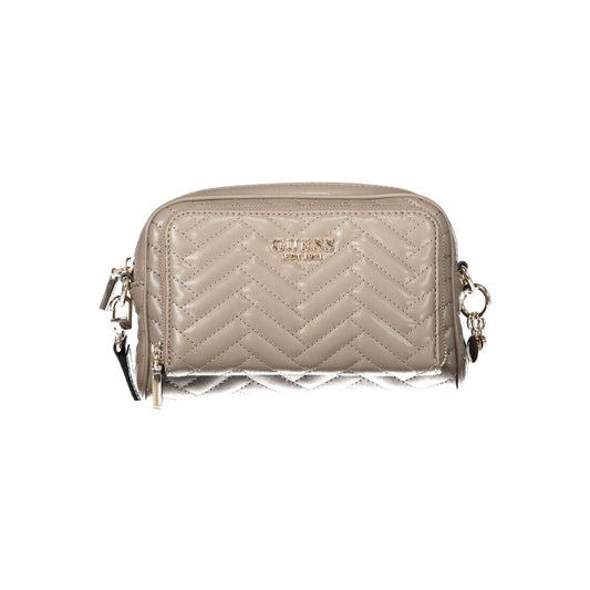 Guess Jeans Brown Polyethylene Women Handbag with quilted design and adjustable strap