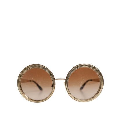 Dolce & Gabbana Gold Brown Gradient Round Frame DG2179 Eyewear Sunglasses