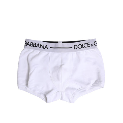 Dolce & Gabbana White Cotton Stretch Regular Boxer Underwear