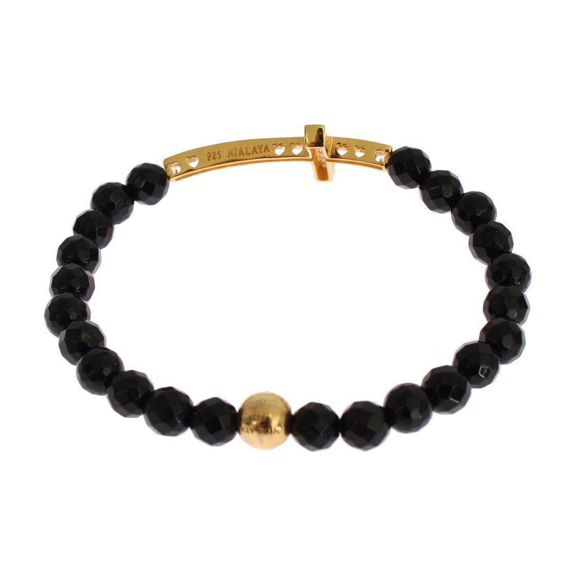 سوار نيالايا مطلي بالذهب الإسترليني مع صليب من الألماس