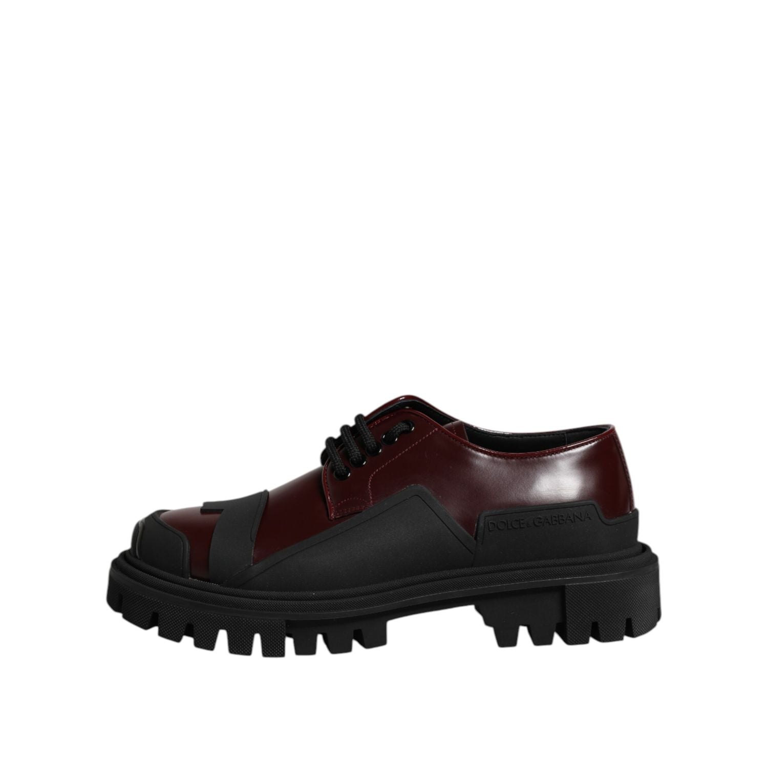 Dolce & Gabbana Red Leather Lace Up Trekking Dress Shoes