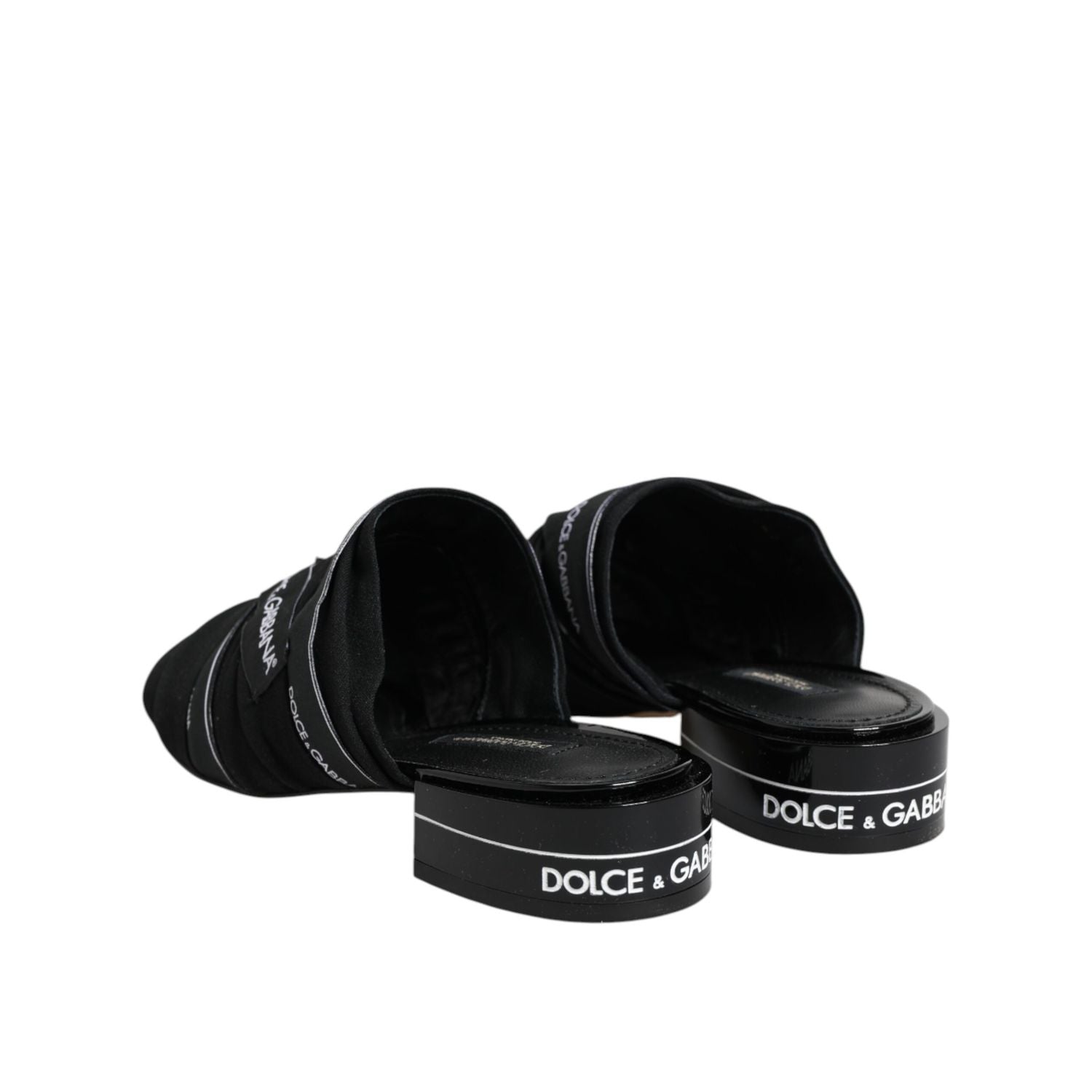 Dolce & Gabbana Black Slides Slip On Sandals Shoes