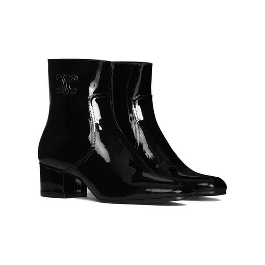 Celine Triomphe Zipped Leather Boots