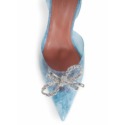 Amina Muaddi Blue Plexiglass High Heel Pumps