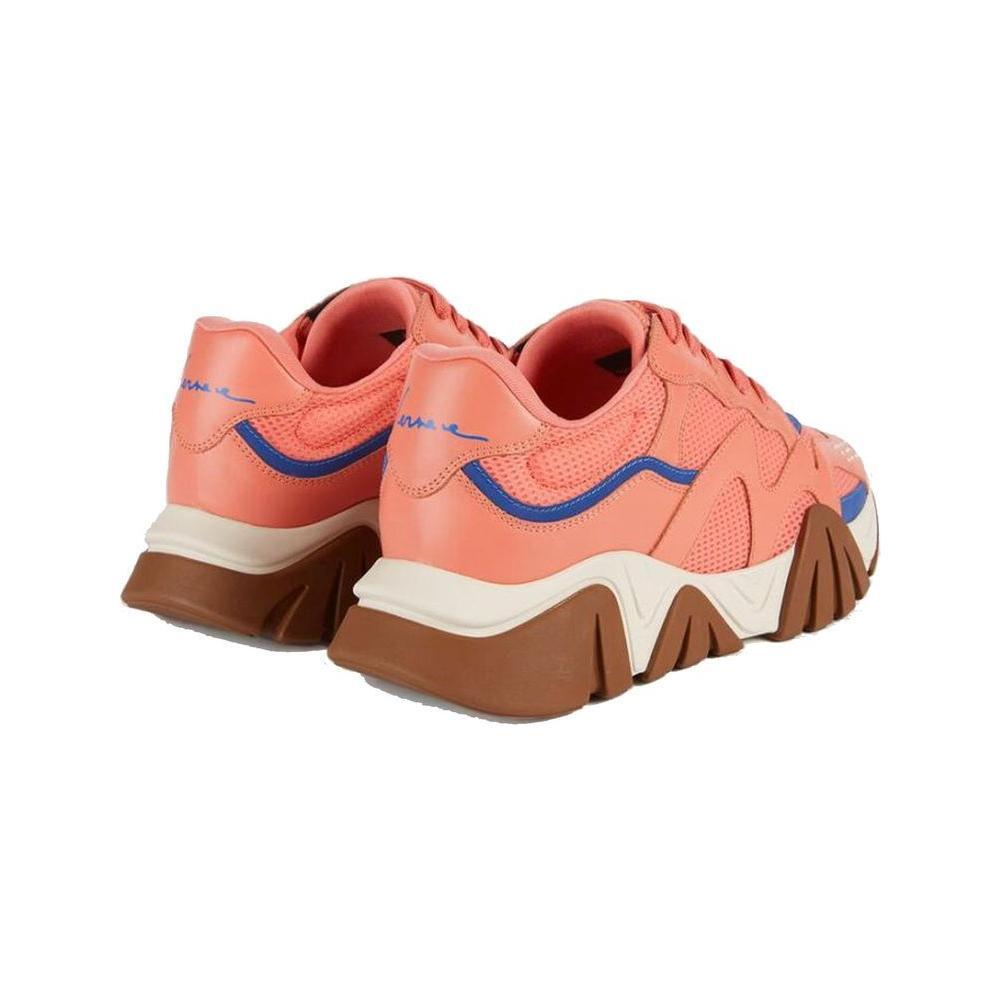 Versace Orange Leather Chunky Sneakers