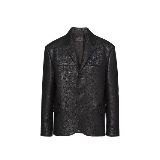 Prada Single-Breasted Leather Jacket PR-8735547031764-IT46 | S