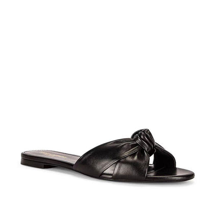 Saint Laurent Black Calfskin Slides
