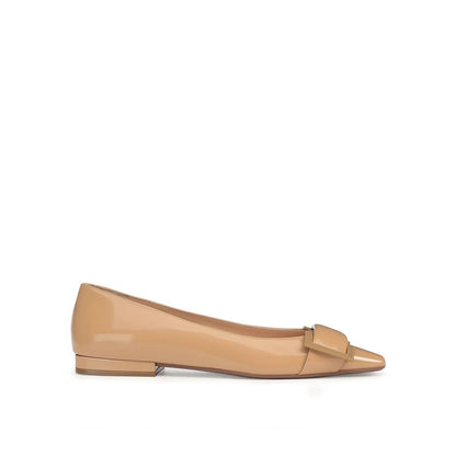 Sergio Rossi Brown Calfskin Ballet Flats