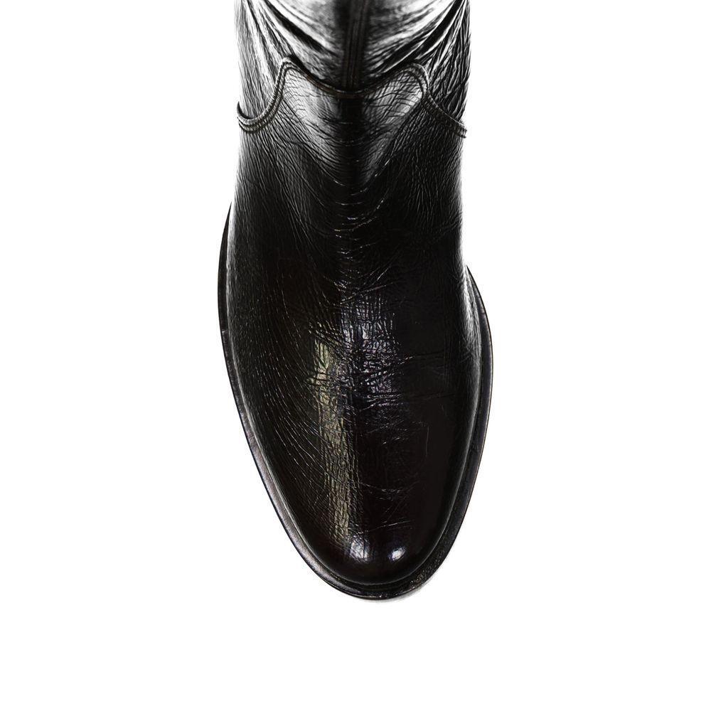 Sergio Rossi Black Calfskin Over The Knee