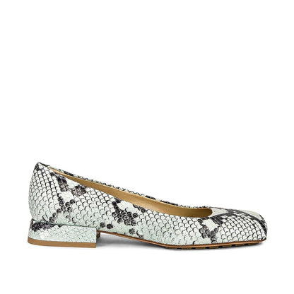 Bottega Veneta Green Calfskin Ballet Flats