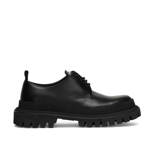Dolce & Gabbana Black Calfskin Oxfords And Derbies