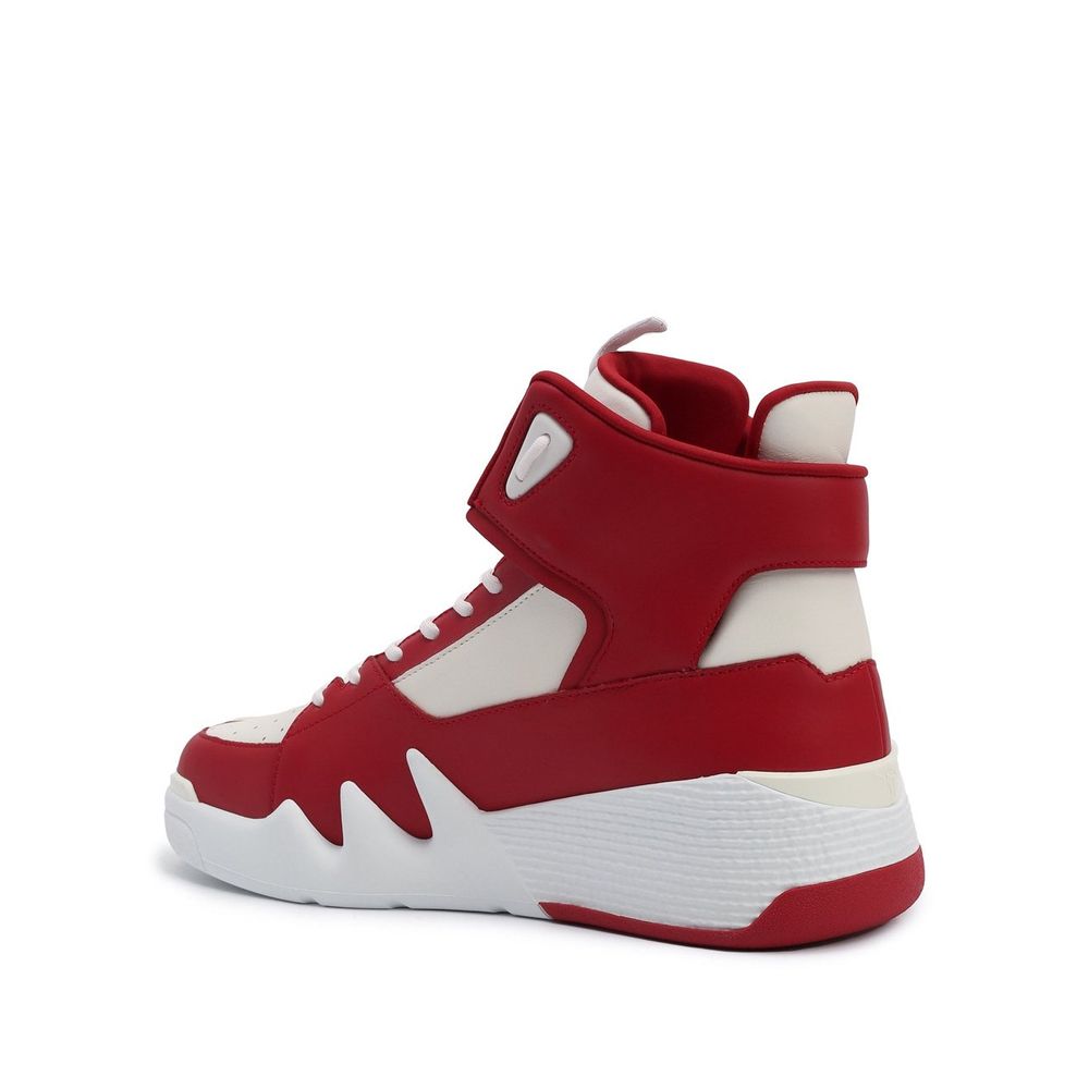 Giuseppe Zanotti Red Calfskin High Top Sneakers