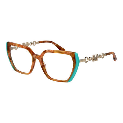 Marciano by Guess Brown Acetate Glasses (Frames) for women with full-rim trapezium style and demo lenses, includes branded case.