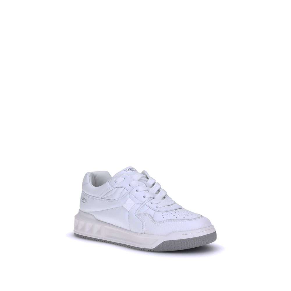 Valentino Garavani White Calf Leather Bos Taurus Low Top Sneakers