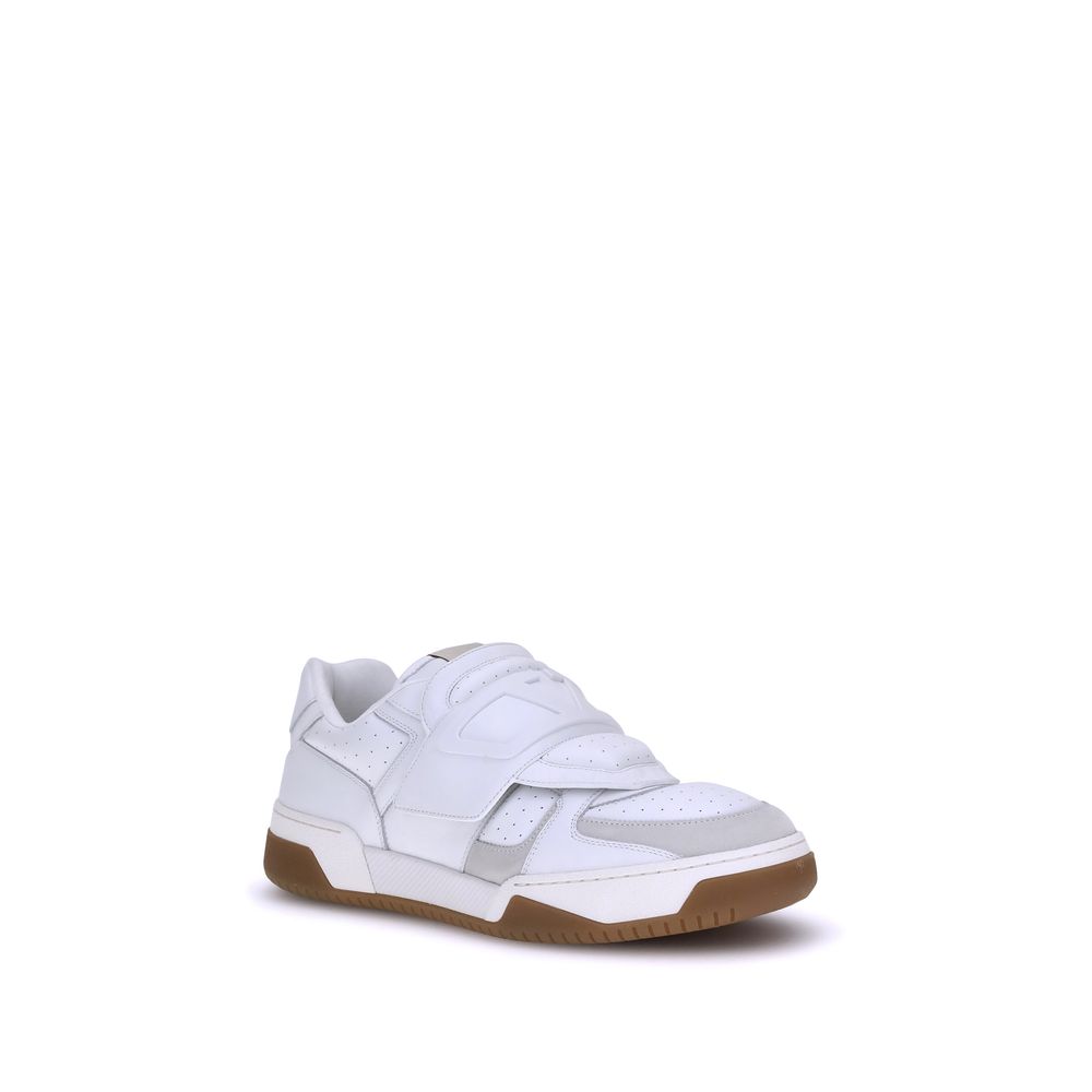 Valentino Garavani White Calf Leather Bos Taurus Athletic Sneakers