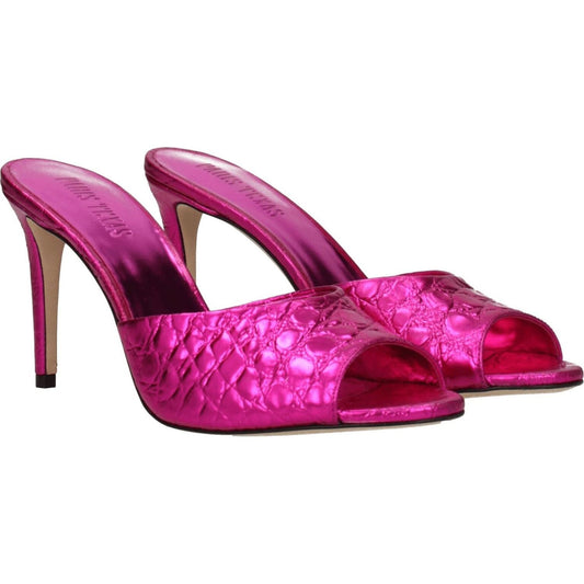 Paris Texas Pink Leather Stiletto Heels Sandals PA-8547254665481-EU37.5/US7.5