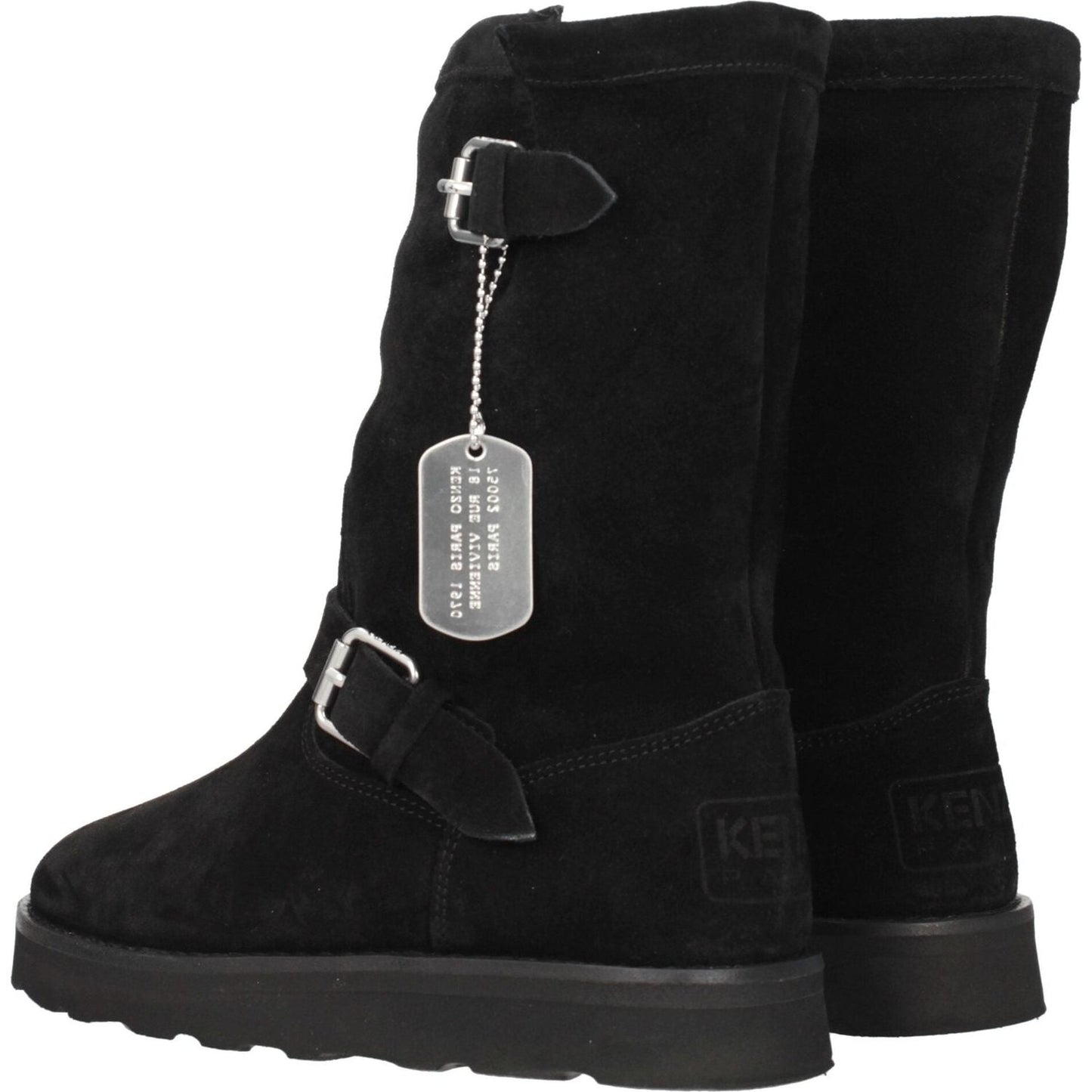 Kenzo Black Leather Ankle Boots KE-8547255189769-EU37/US7