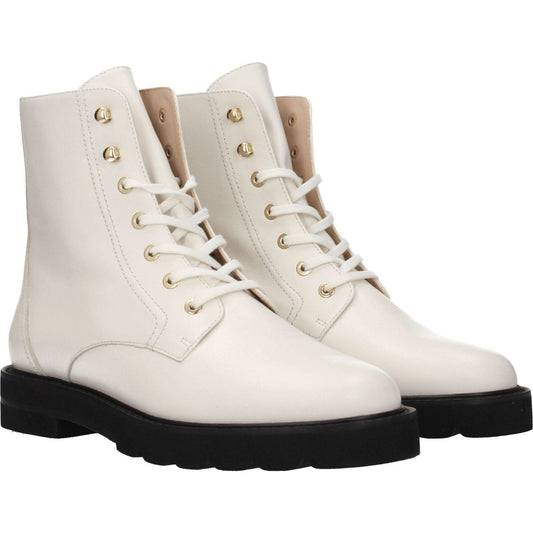 Stuart Weitzman White Leather Ankle Boots ST-8547258204425-EU38/US8