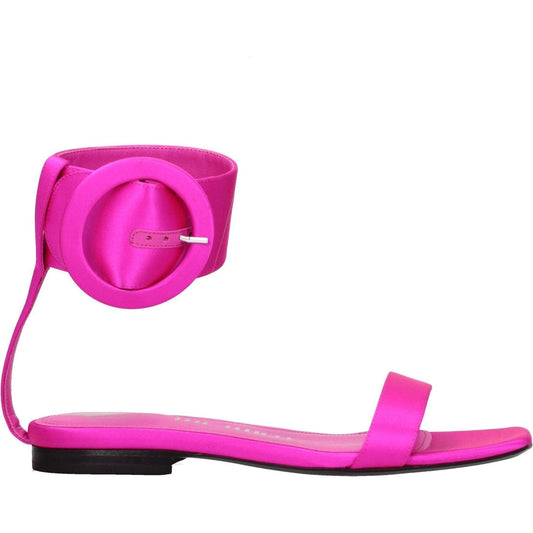 The Attico Pink Satin Flat Sandals TH-8547287073033-EU36/US6