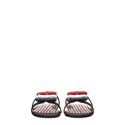 Thom Browne Black Leather Slippers