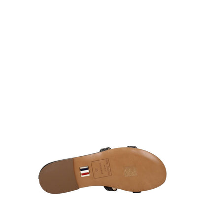 Thom Browne Black Leather Slippers