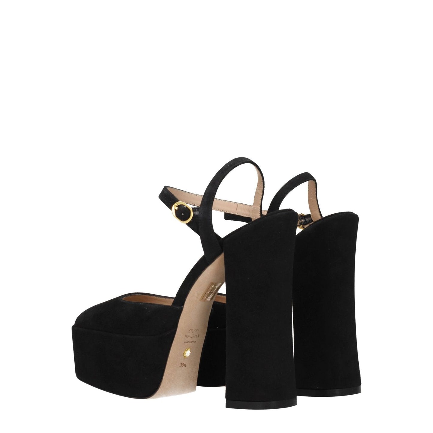 Stuart Weitzman Black Leather Platform Sandals