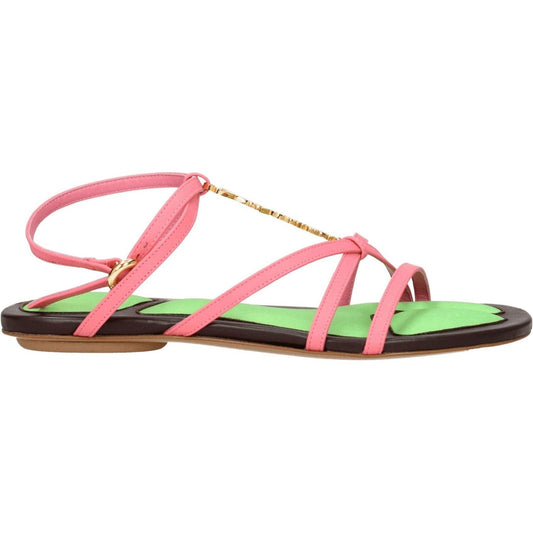 Jacquemus Pink Leather Flat Sandals JA-8547325804809-EU36/US6