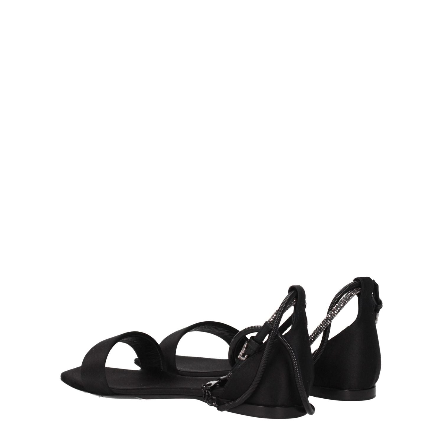 Max Mara Black Satin Sandals