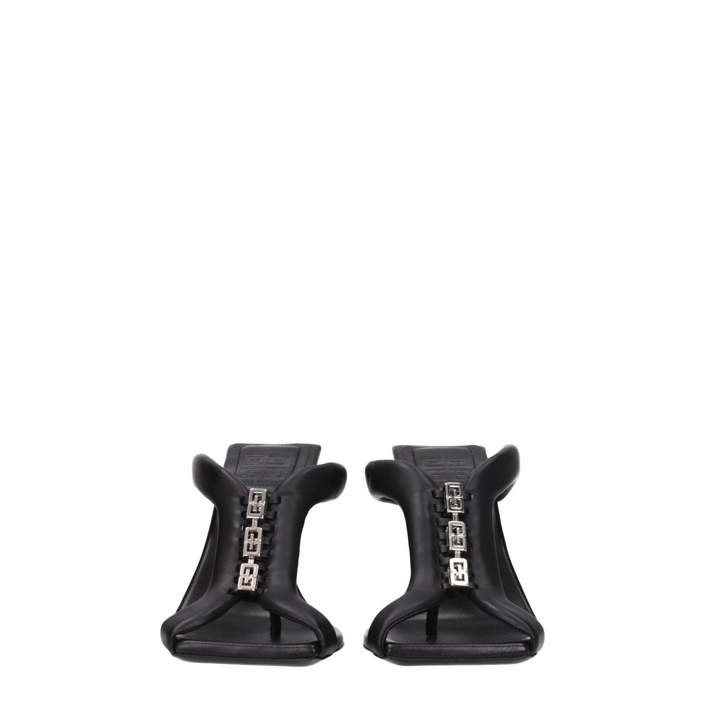 Givenchy Black Leather Stiletto Heel Sandals