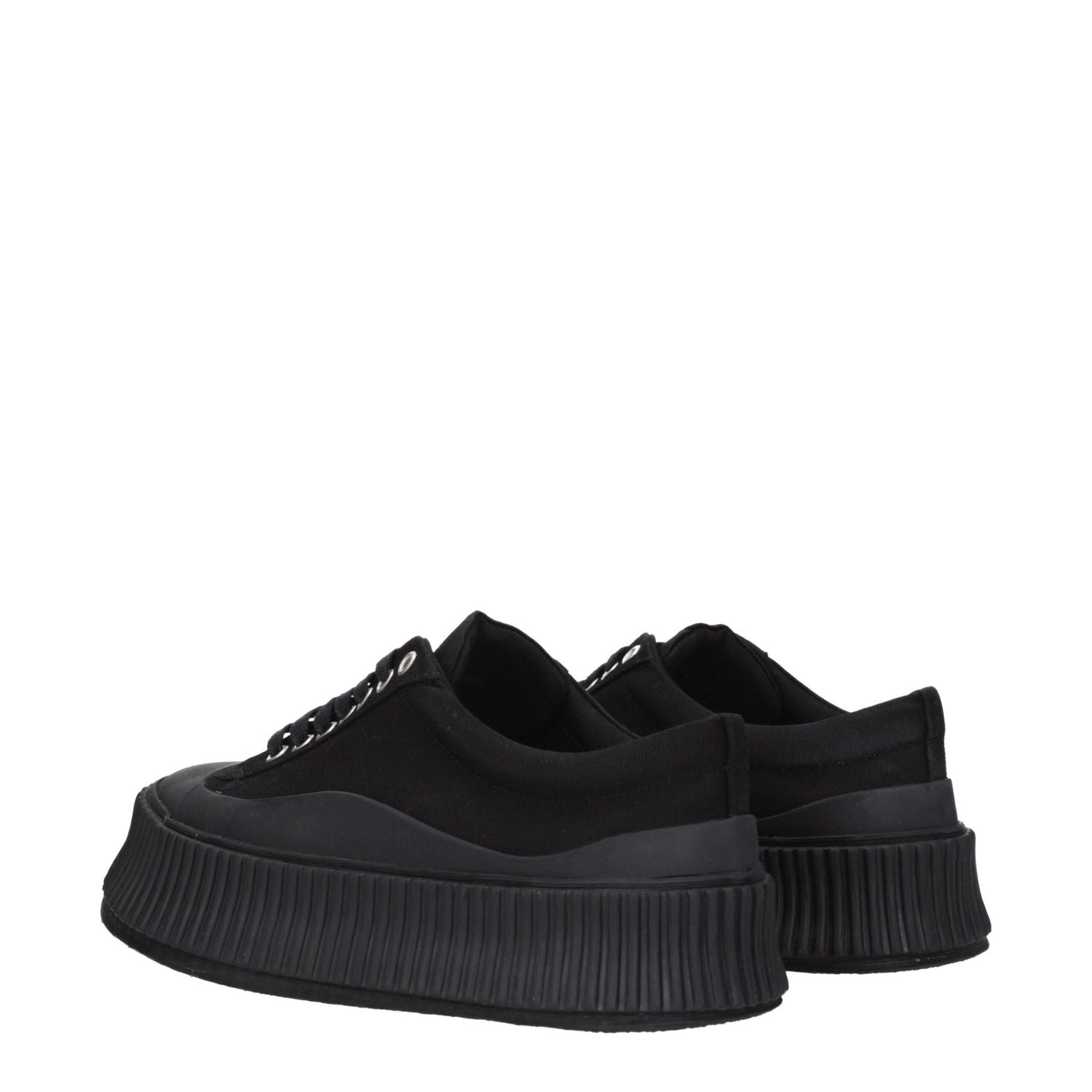 Jil Sander Black Fabric Chunky Sneakers