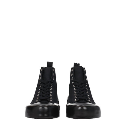 Jil Sander Black Fabric High Top Sneakers