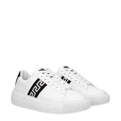 Versace White Leather Low Top Sneakers