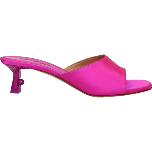 Off-White Pink Satin Stiletto Heels Sandals OF-8547405463817-EU36/US6