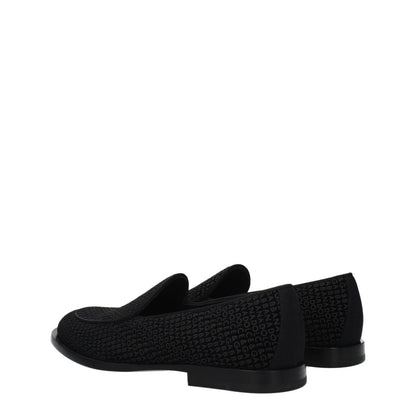 Dolce & Gabbana Black Velvet Slip-On Loafers