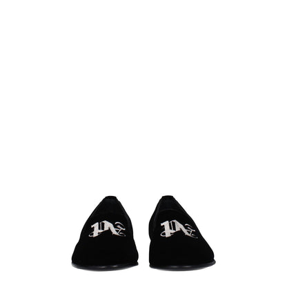 Palm Angels Black Velvet Slip-On Loafers