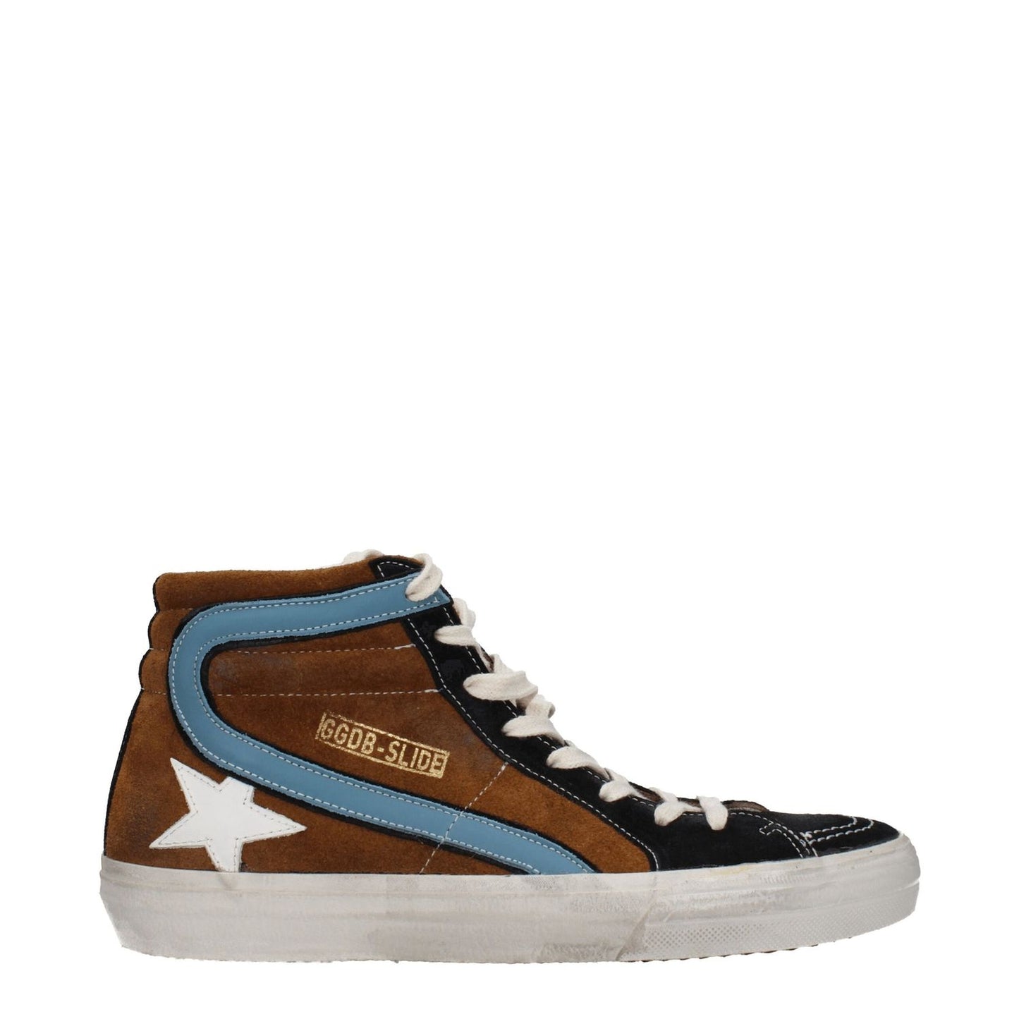 Golden Goose Brown Leather High Top Sneakers