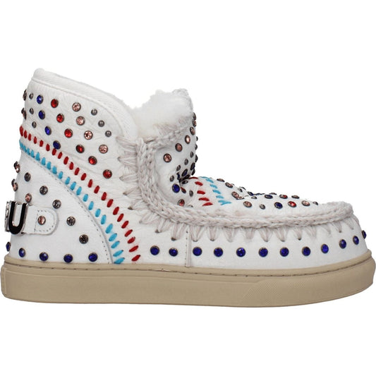 Mou White Leather Ankle Boots MO-8547457007881-EU36/US6