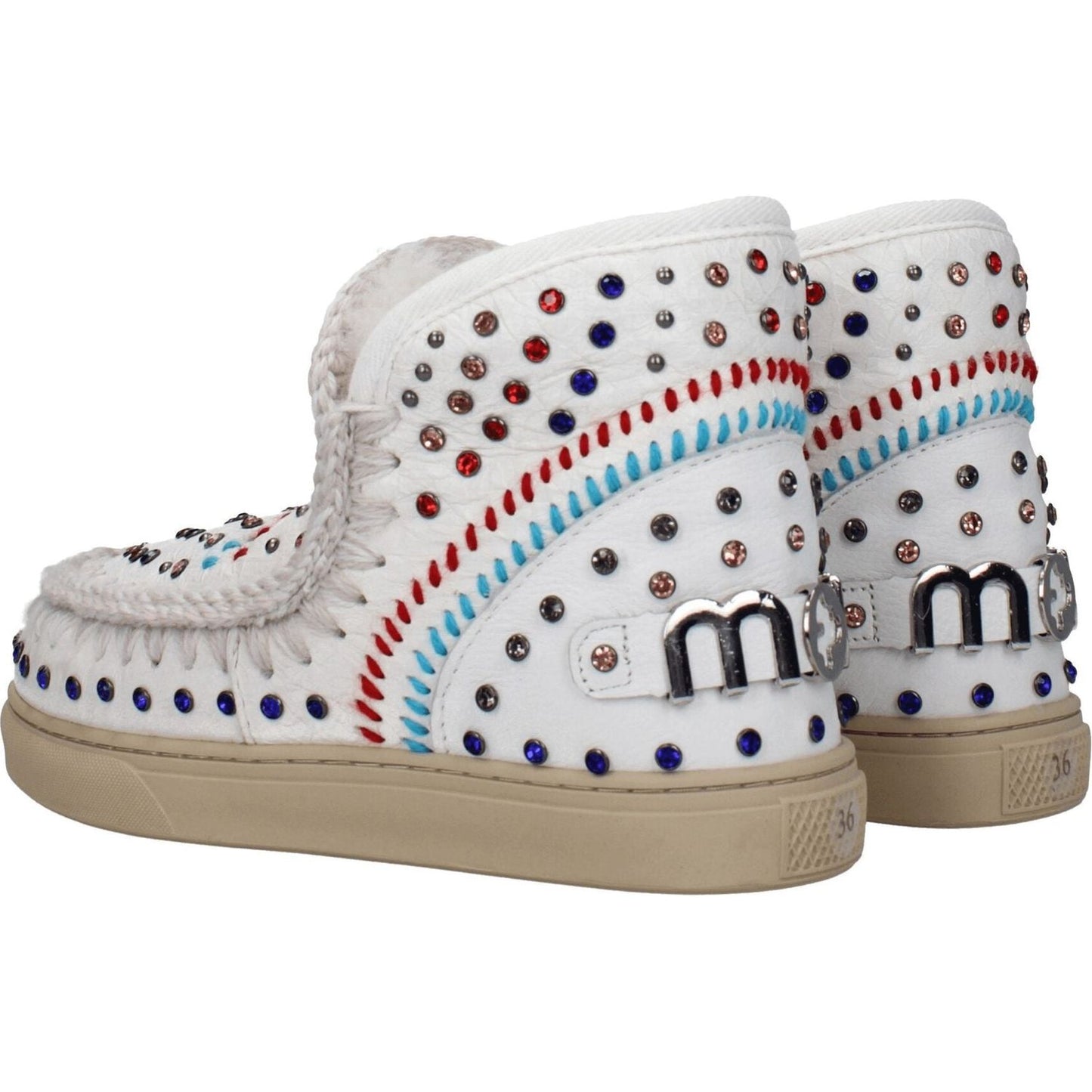 Mou White Leather Ankle Boots MO-8547457007881-EU36/US6
